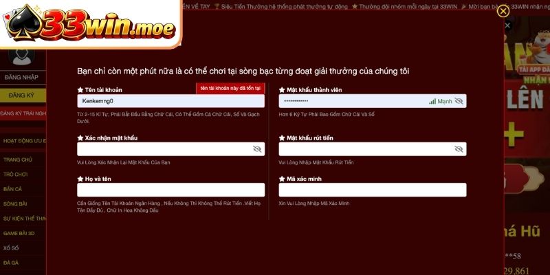 Những loại dữ liệu mà chính sách bảo mật 33Win bảo vệ